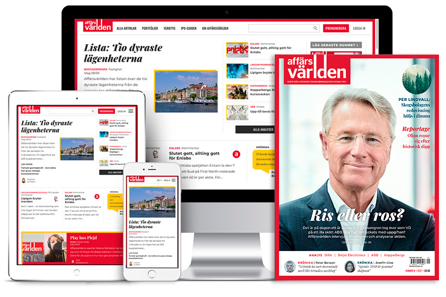 Dator, läsplatta, mobiltelefon och magasin.