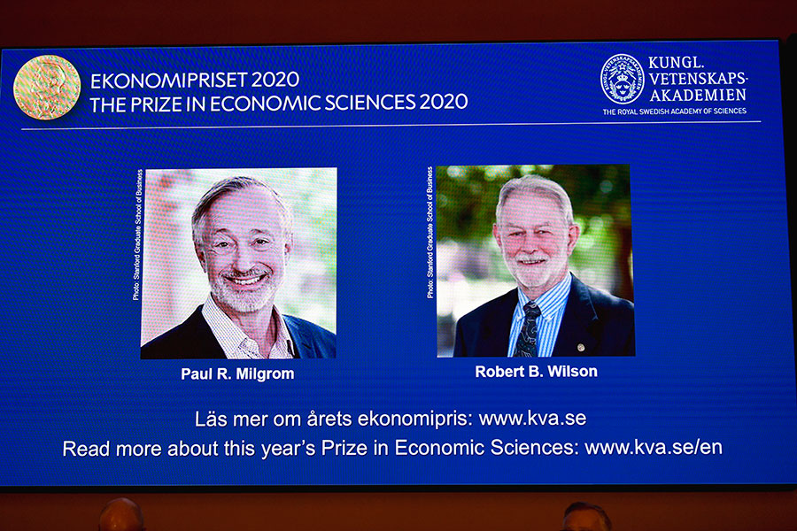 Paul Milgrom och Robert Wilson tilldelas Ekonomipriset till Alfred Nobels minne - nobelpris-2020-900