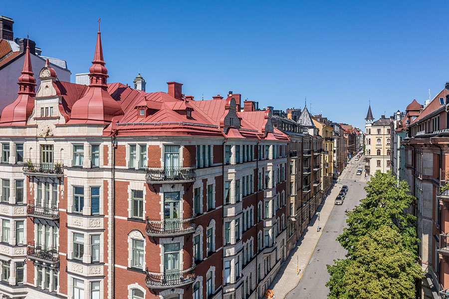 Rekord för fastighetsaffärer - Strandvägen, Stockholm seen from air, Östermalm