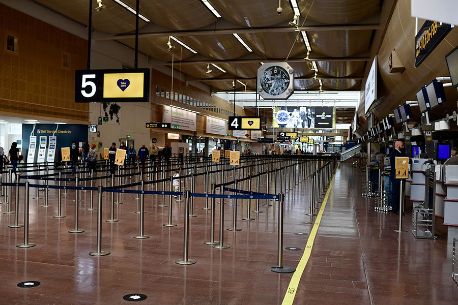 Avgångshallen på Arlanda flygplats.