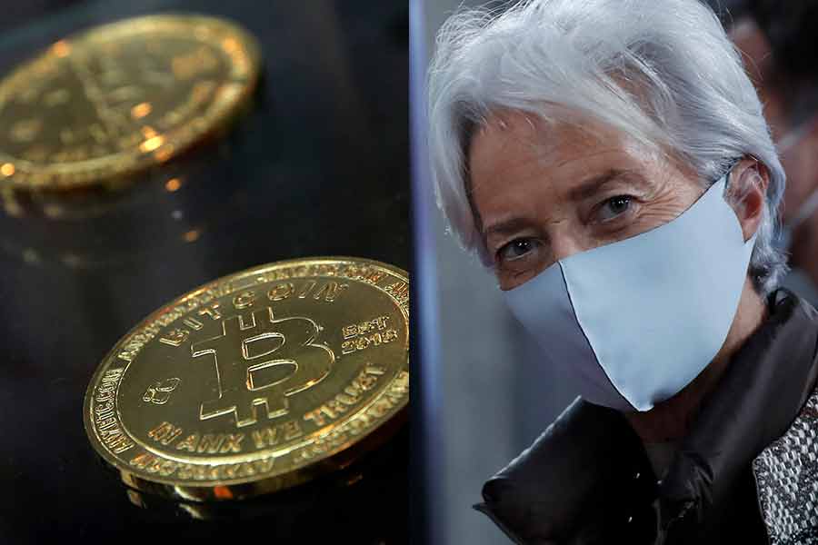 ECB-chefen Christine Lagarde vill ha global reglering av bitcoin - bitcoin-lagarde-900