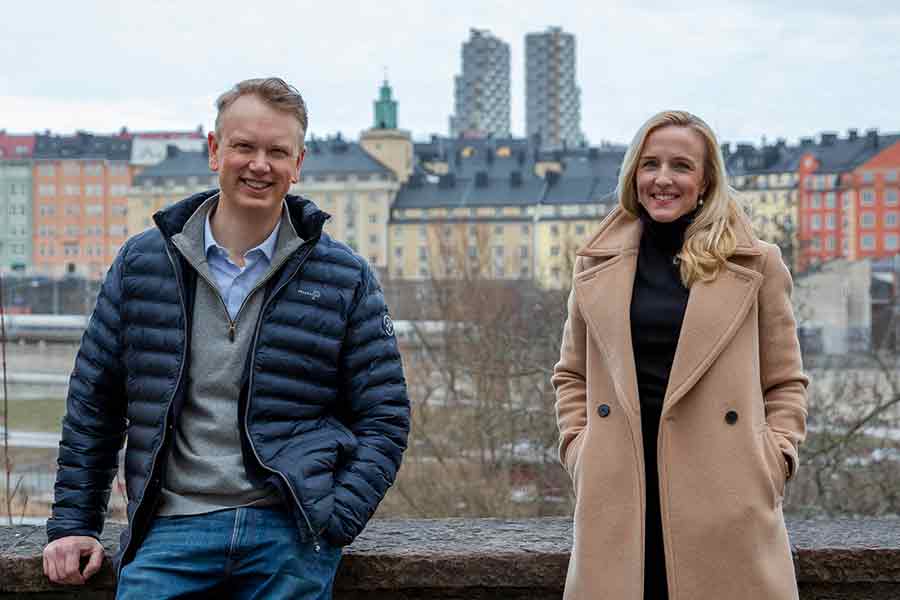 Gabrielle Hagman, ny fondchef på Nordnet och Rasmus Järborg, produktchef .