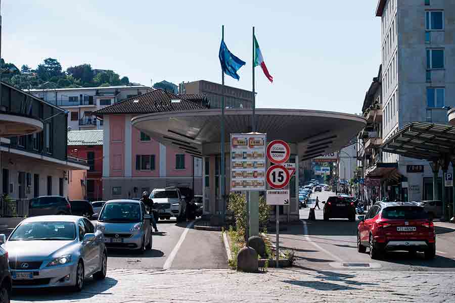 Gränsen mellan Italien och Schweiz.