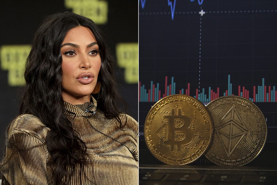 Kim Kardashian, bitcoin och ethereum.