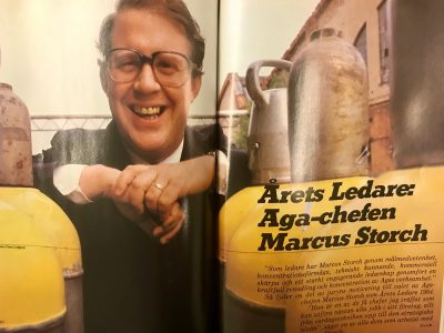 Affärsvärldens ledarskapsbilaga när Marcus Storch utses till Årets Ledare i juni 1984.
