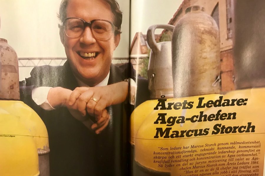 Affärsvärldens ledarskapsbilaga när Marcus Storch utses till Årets Ledare i juni 1984.