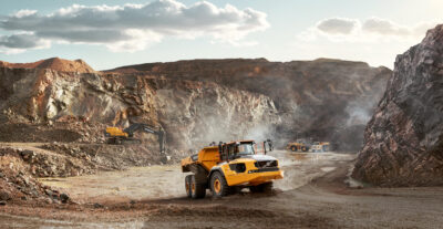 Hero image of the articulated hauler A60H