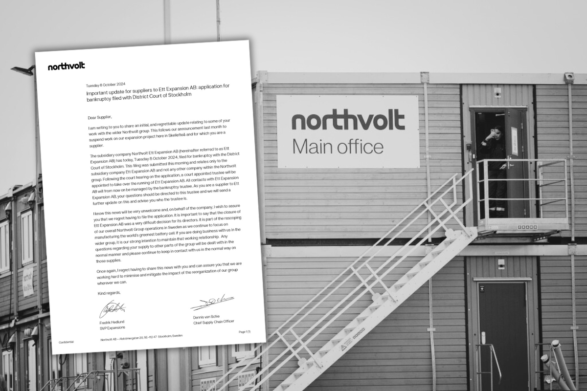 Northvolts brev till leverantörerna efter konkursen: ”Vi beklagar”