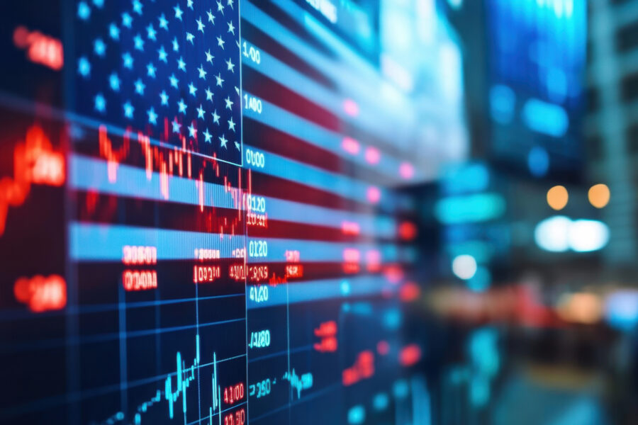 New York-börsen stiger med IT-bolagen i topp - nasdaq USA börs trader graf aktier