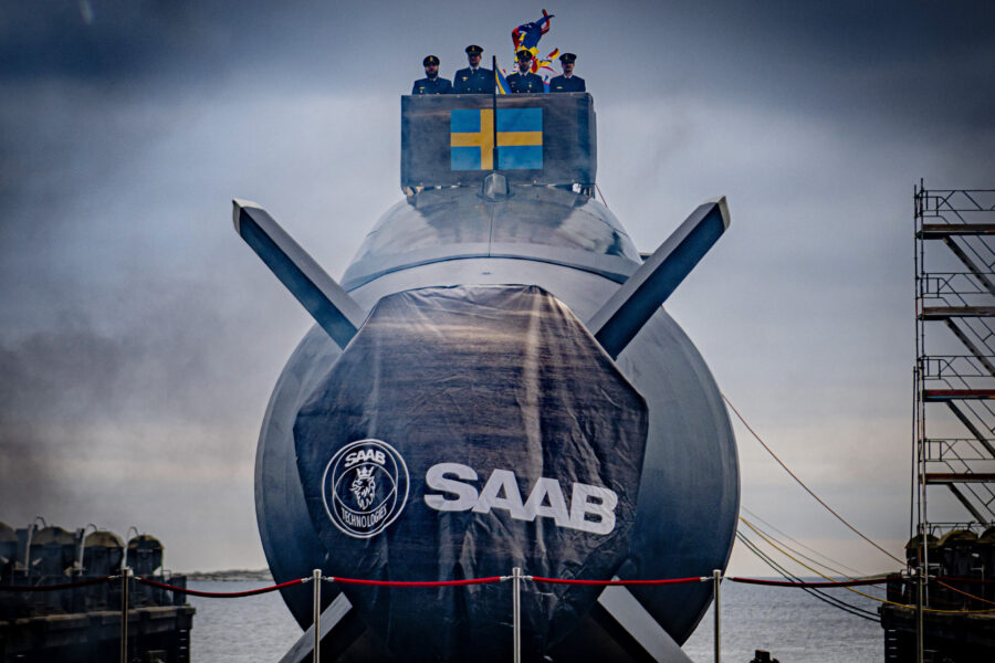 Sjösättning av ubåten HMS Halland