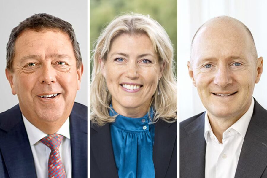 Essitys ordförande Jan Gurander, Ulrika Kolsrud, Magnus Groth. Foto: Essity