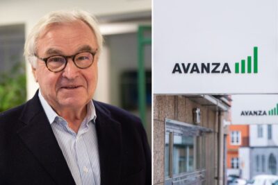 Avanzas ordförande Sven Hagströmer. Logga på Avanzas fasad Foto: Avanza