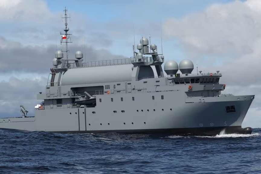 Saab har sjösatt det första signalspaningsfartyget för Polen