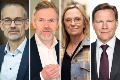 Jesper Hansson, Swedbank, Torbjörn Isaksson, Nordea, Christina Nyman, Handelsbanken och Jens Magnusson, SEB